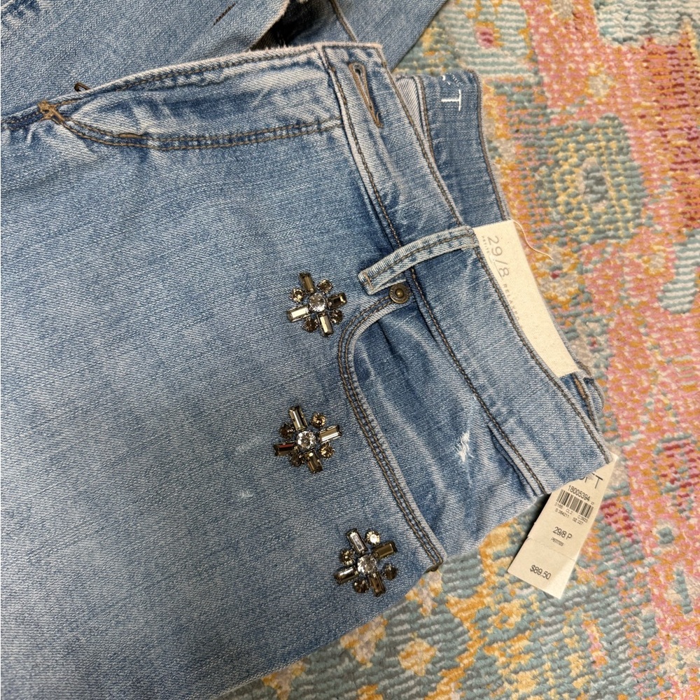 NWT Loft Embellished Light Blue Jeans